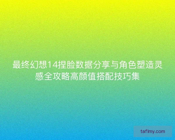 最终幻想14捏脸数据分享与角色塑造灵感全攻略高颜值搭配技巧集